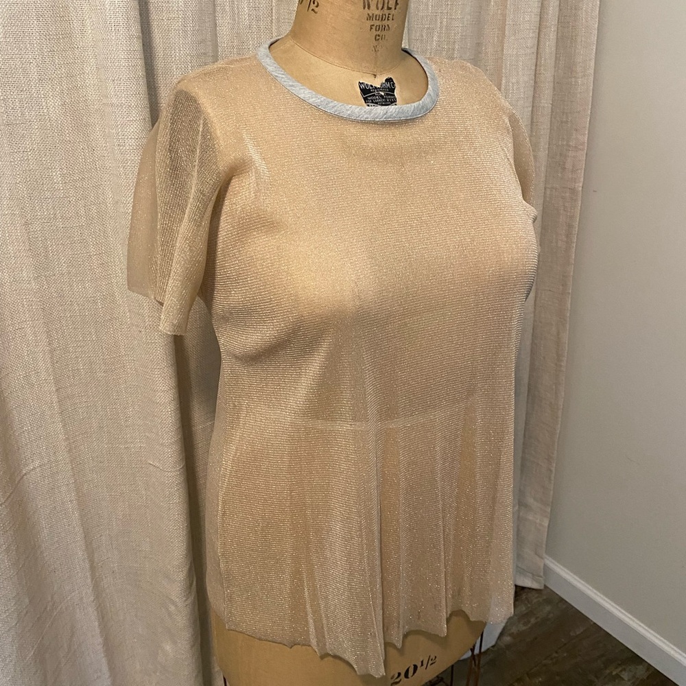 ANTHROPOLOGIE Sheer Metallic Tee